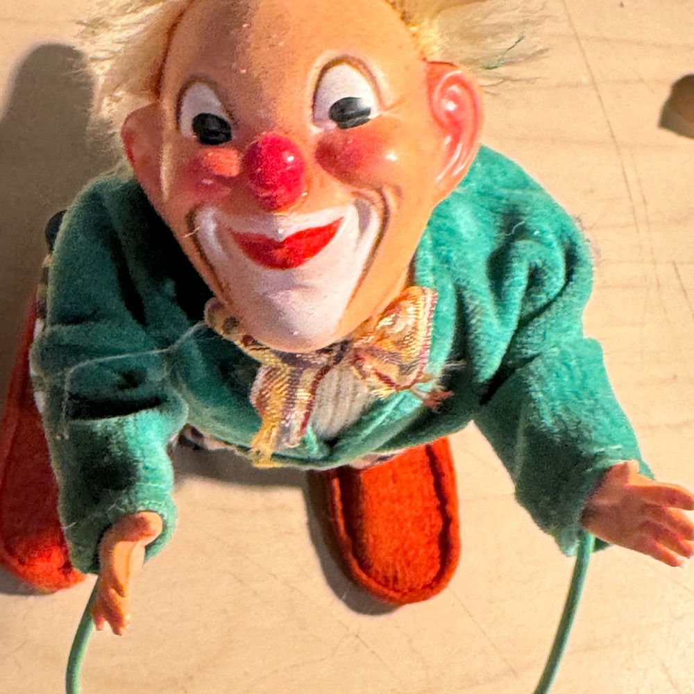Vtg 1950s Max Carl Circus Clown Wind up Salto Carlo Somersault Toy Clown Figure